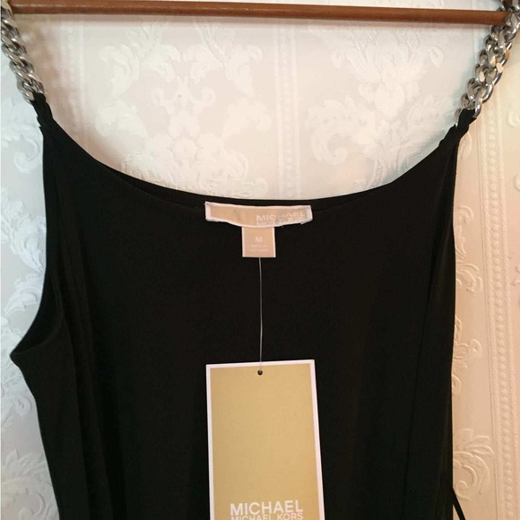 Michael Kors Dresses & Skirts - NWT Michael Kors Long Black Dress with Silver Chain Straps